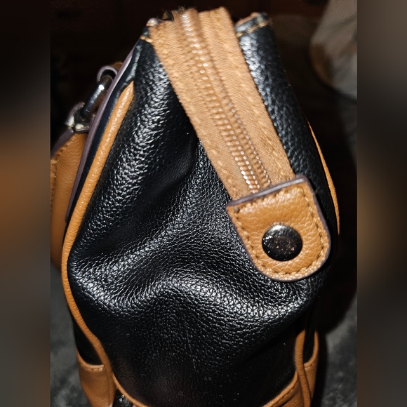 Tiganello GUC leather satchel in Cognac and Black - Picture 6 of 13